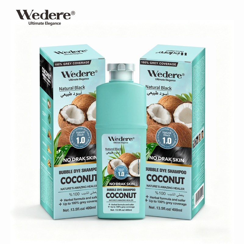 Wedere Coconut Bubble Dye Black Shampoo,400ml