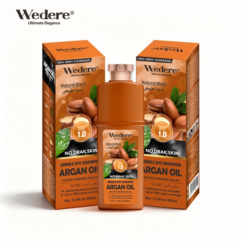 Wedere Argan Oil Bubble Dye Black Shampoo,400ml